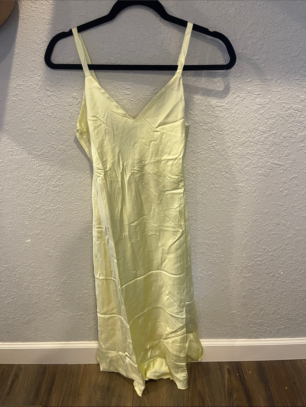 Hale Bob Pale Lemon silk Slip Dress